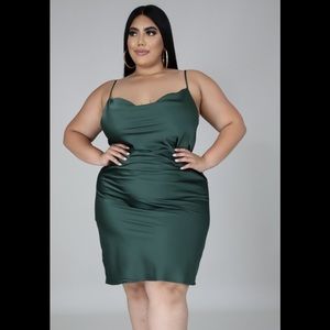 Satin Dress Plus Size Midi